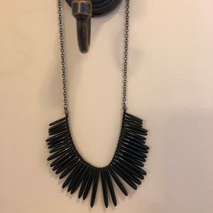Black Spike Beaded Necklace